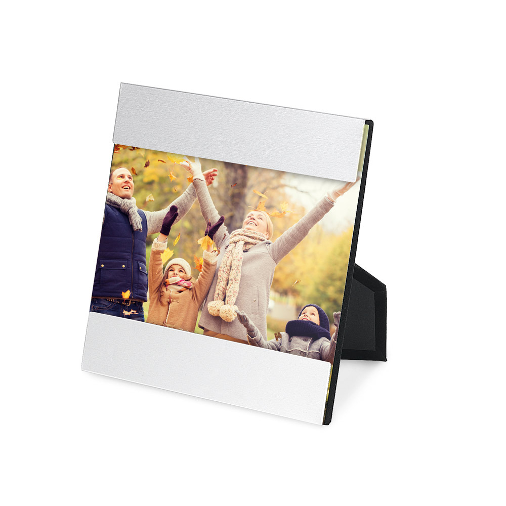 Cadre photo publicitaire en aluminium Argenté satiné